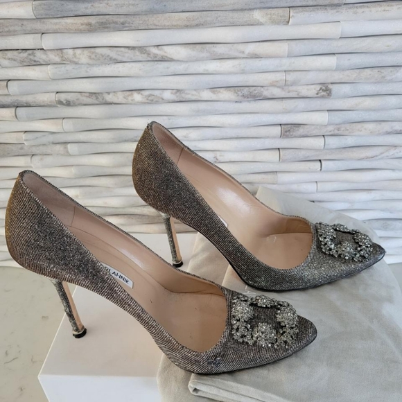 Manolo Blahnik Hangisi Jeweled Heels - Picture 8 of 10